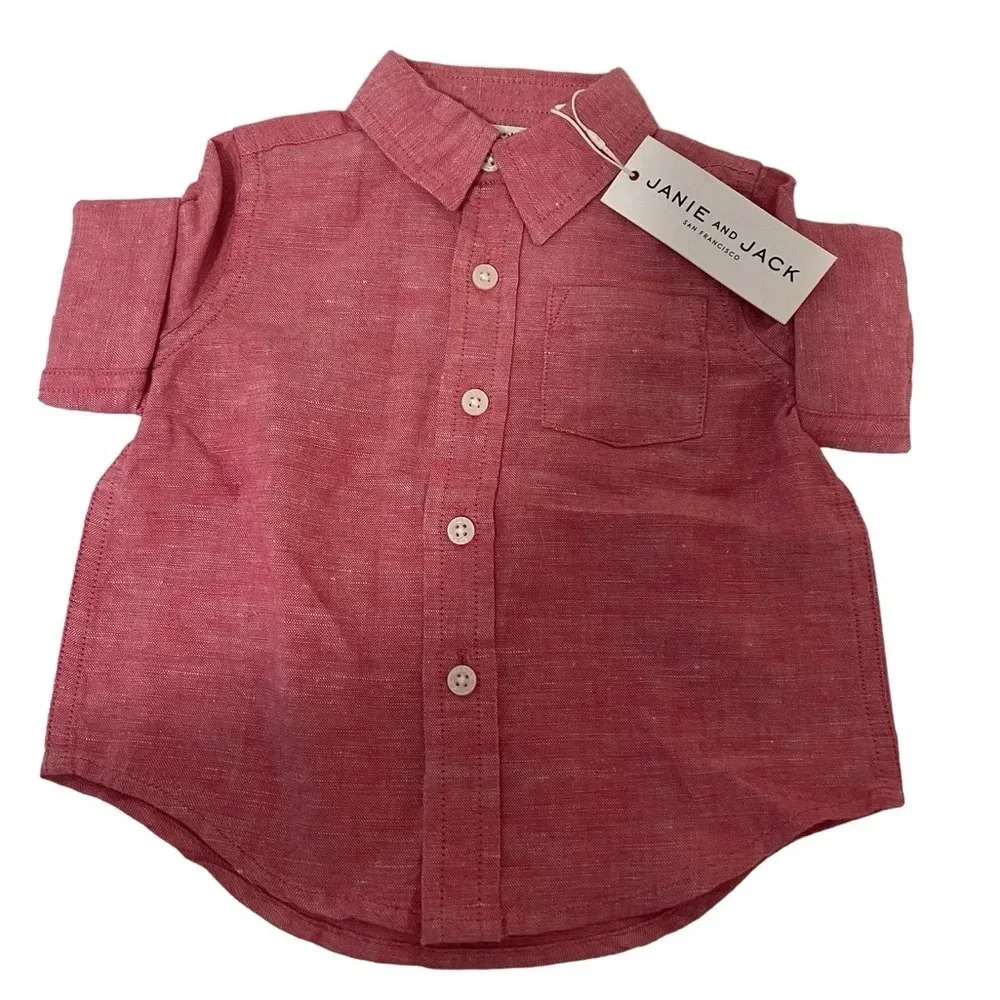NWT Janie and Jack red button up shirt